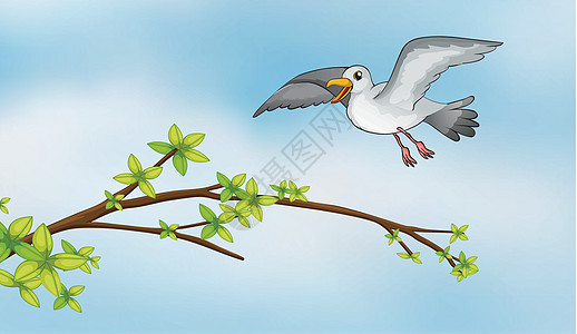 飞鸟卡通片天线翅膀航班苍蝇树叶风景生物绘画噪音图片