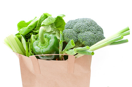 带蔬菜的杂菜袋生产健康胡椒芹菜排毒饮食营养食物杂货购物图片