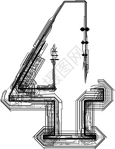 技术字体 第4号插图学习中风书法学校草图条纹涂鸦案件字母图片