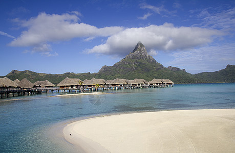 Bora Bora 地标码头情调平房异国天空旅游明信片假期绳索别墅图片