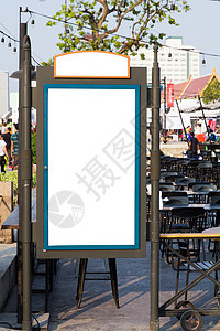 广告牌蓝色横幅公告帆布促销木板展览展示海报路标图片