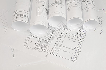 建筑图画的卷轴文档设计草图测量工程线条办公室计算机项目房子图片