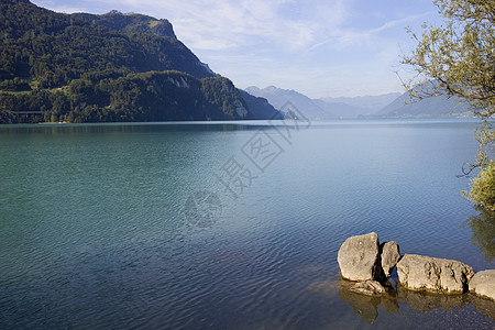 布拉尼兹湖海岸线边缘风景顶峰高山高地池塘旅行旅游远景图片