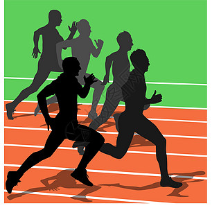 在体育场里跑的运动员 休眠机 运动鞋男人行动插图冠军赛跑者运动肾上腺素竞赛男性优胜者图片