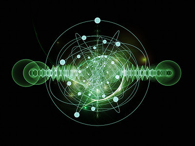 原子旋转波动设计插图量子电子发射科学缩影粒子图片