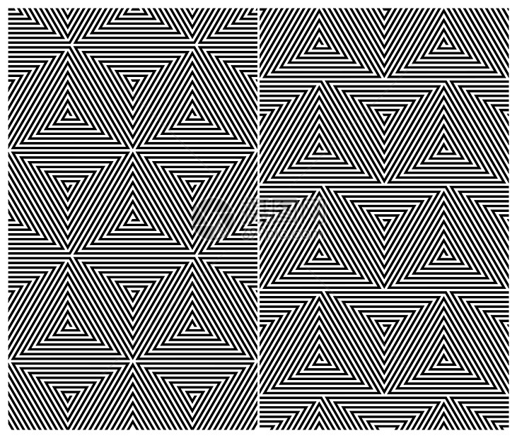 无缝无缝三角三角形元素模式灰阶光栅化设计黑与白插图条纹图片
