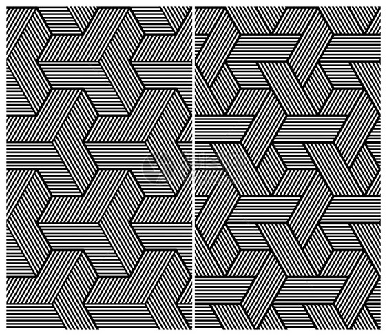 两套B和W无缝模式 摘要要点黑与白科技元素建造灰阶插图原理图技术设计条纹图片