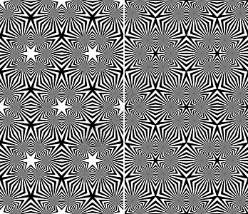 抽象无缝模式星星灰阶繁星插图点点射线线条光栅化黑与白设计背景图片