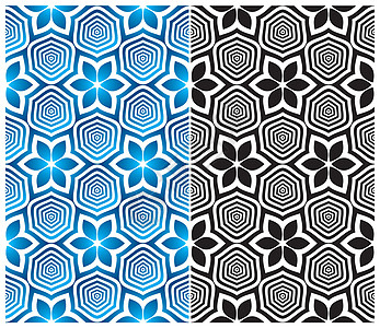 无缝裁缝花类模式灰阶蓝色设计插图元素背景图片