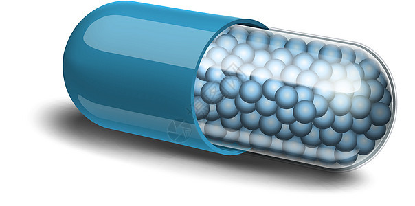 带有颗粒的蓝色医疗胶囊药店剂量疼痛科学宏观药片止痛药治疗药物治愈图片