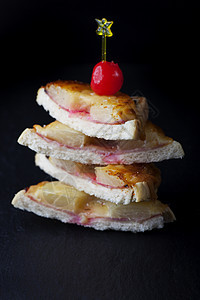 樱桃吐司夏威夷火腿午餐菠萝食物热带面包营养早餐水果蔬菜图片
