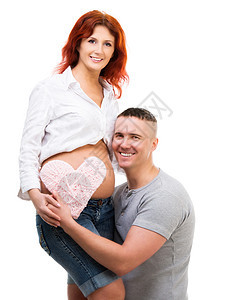 丈夫拥抱他怀孕的妻子肚子喜悦腹部母亲享受父母压痛情感男人女士父亲图片