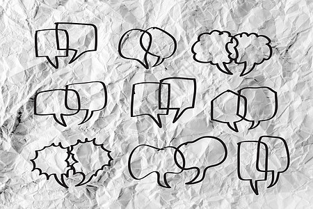 在 Crue 上画出泡沫语言设计图的布布布 Sletch 手商业气球涂鸦绘画插图讲话团体漫画讨论聊天图片
