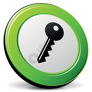 矢量 3d 密钥图标密码戒指黑色圆形载体反射白色设计房子网页图片