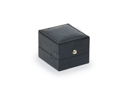 孤立在白色上的黑礼品盒黑色生日正方形展示盒子纸板礼物丝带念日红色图片