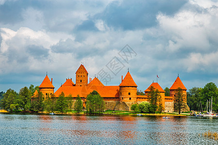 立陶宛特拉凯中世纪古老城堡天空假期历史古物博物馆建筑风格王国旅行骑士图片