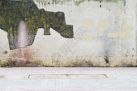 街上越南墙图片