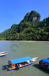 Marble Geof号怀孕少女湖岛旅游船森林地理游客丛林少女热带旅行海峡海洋绿色图片