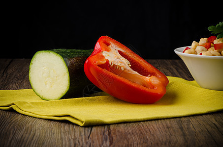 鸡肉饼豆类餐巾香菜午餐营养蔬菜美食工作室沙拉图片
