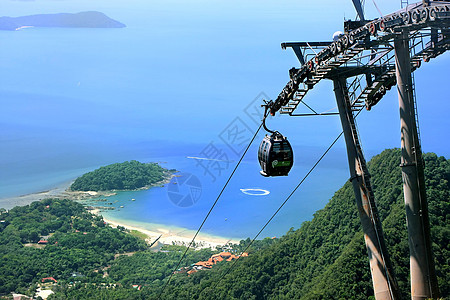 马来西亚兰卡维岛天桥电缆车风景旅行全景海峡行人海景天桥群岛天线天空图片