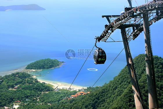 马来西亚兰卡维岛天桥电缆车风景旅行全景海峡行人海景天桥群岛天线天空图片