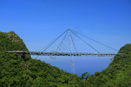 马来西亚兰卡维岛兰卡维天桥爬坡山脉地标电缆海景热带天空海洋海岸蓝色图片