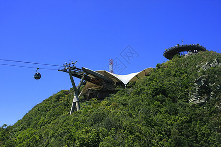 马来西亚兰卡维岛天桥电缆车海岸行人风景热带群岛地标旅行海景天桥海峡图片