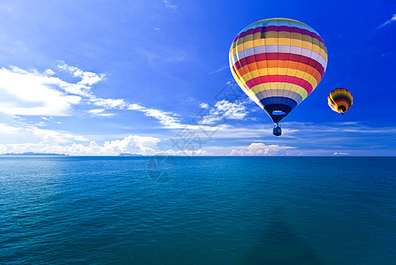 水气球海洋和岛屿热气球 三井泰国背景