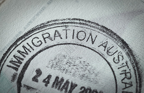 旅行概念背景的护照印花邮票假期风俗移民旅游授权签证游客签名检查员图片