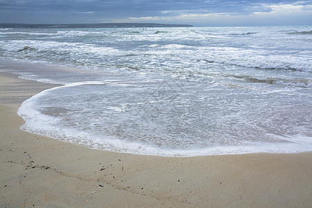 桑迪海滩被波浪淹没图片