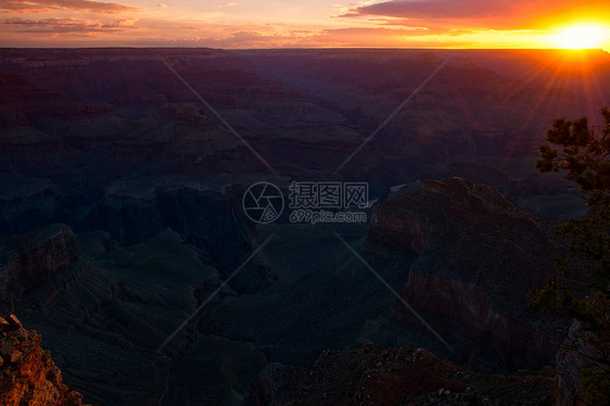 大峡谷场景风景目的地太阳岩石旅游水平旅行日落摄影图片