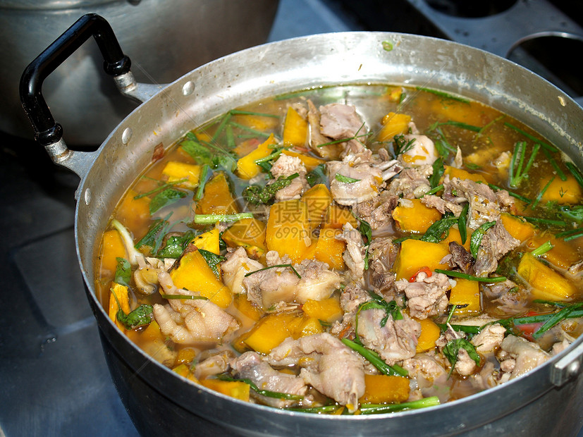 泰式泰国菜食菜单橙子面条盘子饮食午餐厨房猪肉餐厅蔬菜宴会图片