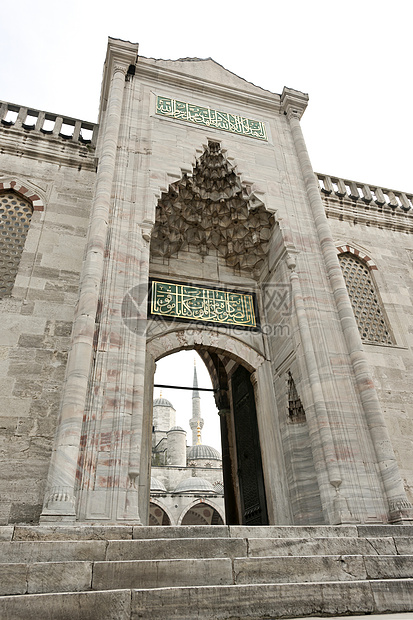 土耳其伊斯坦布尔的蓝色清真寺Blue清真寺建筑外观建筑物结构蓝色宗教教会尖塔地方反射图片