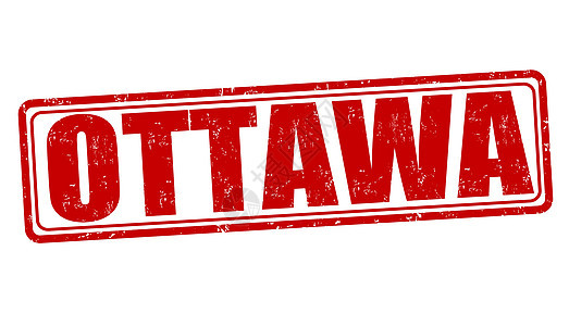 渥太华邮票红色办公室旅行城市插图橡皮商业背景图片