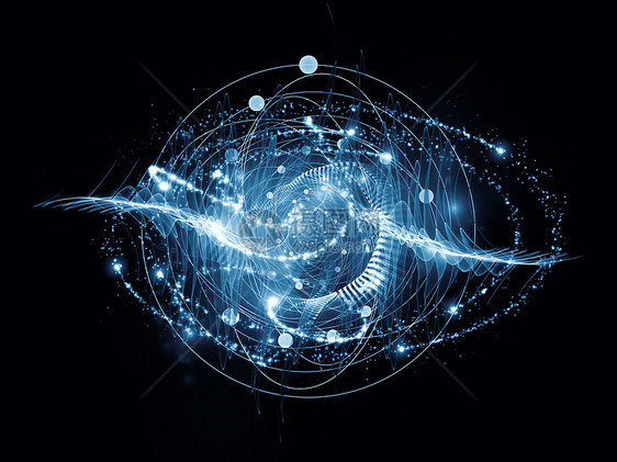 原子量子运动科学数学几何学光子量子波辐射研究辉光图片