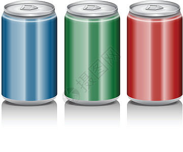 饮料罐食物绿色苏打咖啡红色果汁蓝色图片