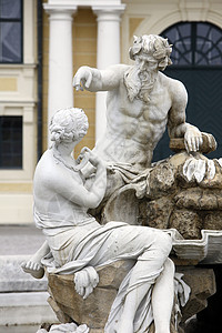 维也纳Shonbrunn城堡喷泉神话雕像纪念碑首都公园园艺花园风格玫瑰图片