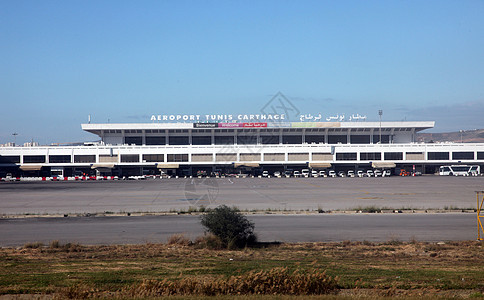 突尼斯迦太基机场旅行港口飞行空气假期乘客飞机场航班商业飞机图片