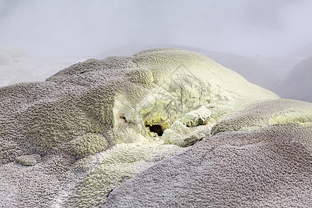 热凝热器区域发泄黄色地热公园喷泉岩石蒸汽风景绿色火山图片