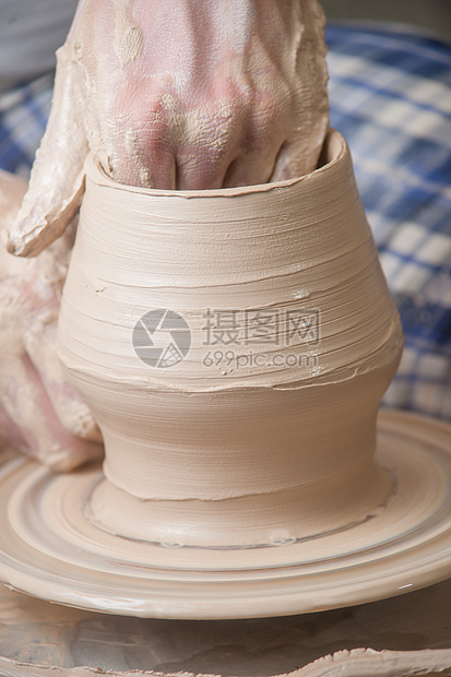 陶匠的手艺术制品工艺作坊拇指水壶花瓶血管手指陶器图片