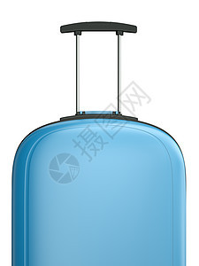 旅行行李箱旅游配饰行李塑料蓝色背景图片