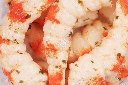 一群煮熟的未壳虎虾贝类海鲜工作室精制熟食食物红色美食老虎橙子图片