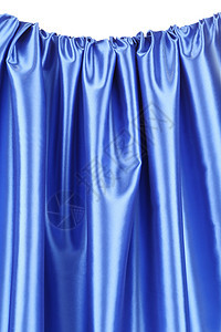 蓝色丝绸拉皮折叠纺织品织物窗帘曲线墙纸布料奢华版税寝具图片