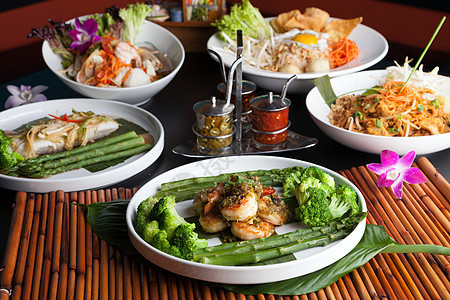 各种泰国迪盘美食饮食海鲜烹饪化合物胡椒菜肴食物蔬菜小龙虾图片