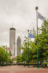 美国佐治亚州亚特兰大市中心市中心建筑学天际摩天大楼大楼建筑物地标商业场景金融图片