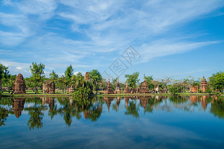 古代城市王国蓝色公园反射建筑佛教徒地标文化异国建筑学图片