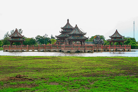 古代城市反射宗教地标金子佛教徒旅行文化历史性历史蓝色图片