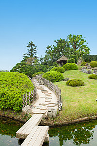 日本花园凉亭冥想花园小路岩石行人园艺建筑学植物桥梁图片