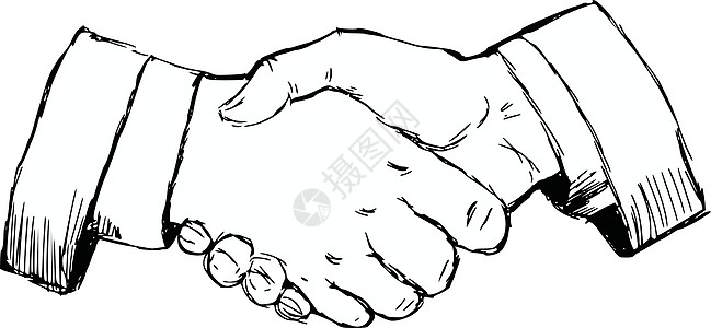 握手协议插图合伙交易成功人士草图会议伙伴工作图片