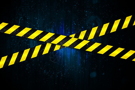 黄色和黑黑色警戒带磁带蓝色警戒带冒险警戒线危险绘图警告计算机背景图片